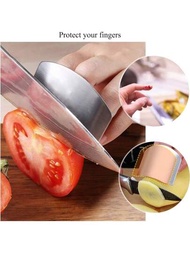 2入組不銹鋼廚房指套，切割指套和砧板指套，防護手指，適用於切塊和切割蔬菜水果