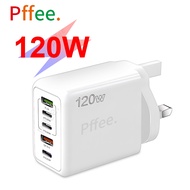 Pffee 120W USB C + QC3.0 Fast Charging Charger Type C Plug PD Adapter Travel USB Charging