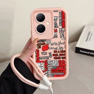 Case For VIVO Y78 5G Y78+ 5G V29 Lite 5G Phone You Are Important Three-Color Strap Silicone Shockpro