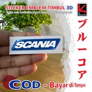 SCANIA EMBLEM RAISED MOTORCYCLE STICKER BLUE CORE 3D FLEXIBLE RAISED EMBLEM