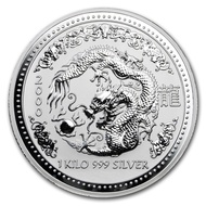 Perth Mint Australia Lunar Dragon 2000 1 kg kilo .999 Silver Coin BU (Series I) 1kg