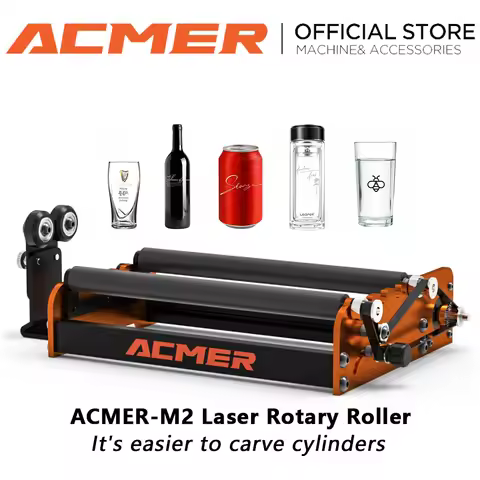 ACMER M2 Laser Rotary Roller, Y-axis Rotary 360° for Engraving Cylindrical Objects, Ring, Suitable f