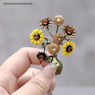 shi Literary Vintage Van Sunflower Brooch Gerbera Clothes Pin Corsage Jewelry Accessories nn