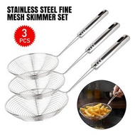 3pcs 不鏽鋼漏勺 九珠線漏（A）14cm+16cm+18cm 3個一套