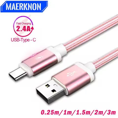 Type C Charger 1m 2m Long USB qucik charger Wire USB C For Huawei P20 Lite Samsung Galaxy Note 8 9 A