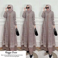 ZAAJUN92 - Hayya Maxy Gamis Brokat Ceruty Babydoll Full Furing Super Mewah Terbaru 2024 Dress Brukat