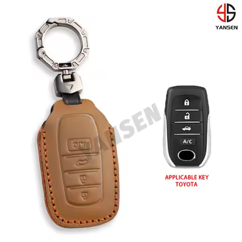 For Toyota BZ4X Corolla Royal Saloon Cross A/C AC 14th Crown Genuine Leather Car Key Case Cover Fob
