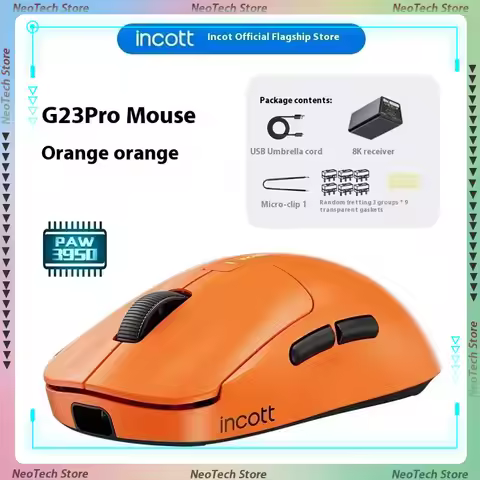 Incott G23 Pro Mouse Hot Swap Wireless Bluetooth 8k Lightweight Ergonomics E-sports Games Mouse Cust