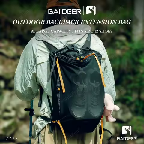 8L Outdoor Molle Expansion Bag Lightweight 75g Waterproof Hiking Camping Attachment Add-on Shoe Stor