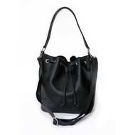 ZALEA LEATHER - Women's Genuine LEATHER Drawstring Bag, Genuine Garut LEATHER Bag