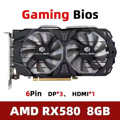 Video Card AMD RX580 8GB Gaming GDDR5 256Bit PCI Express 3.0 ×16 Radeon GPU