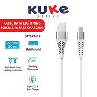 KUKE Kabel Data FOOMEE For Lightning DL10 Charger Handphone 100cm Cable Casan Fast Charging 2.1A