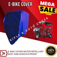 EBIKE THREE WHEELS WITH BACK PASSENGER SEAT AND ROOF COVER WATER REPELLANT SCRATCH &amp; DUST PROOF