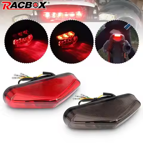 Red Lens Motorcycle Mini LED Tail Light for Honda MSX Yamaha XTZ DTR 125 MT 50cc Moto 12VRear Licens