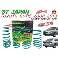D7 JAPAN TOYOTA ALTIS 2008-2013 SPORT SPRING SET LIMITED EDITION -D7 JAPAN Lowered Sport Spring