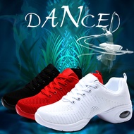 Women Mesh Breathable Modern Dance Shoes Soft Soled Middle Top Practice Dance Shoes Jazz Dance Sneakers