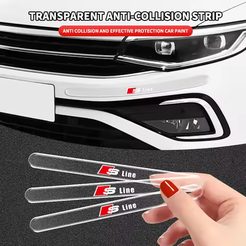 4x Transparent Car Door Rearview Mirror Protection Strip For Audi Sline A1 A3 A4 A6 C7 A5 B8 B7 A7 A