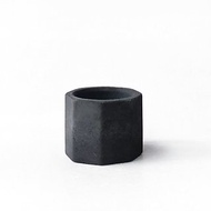 (預購) 墨黑系列 | 小八角形純色炭黑水泥盆器 可搭配同色系底盤