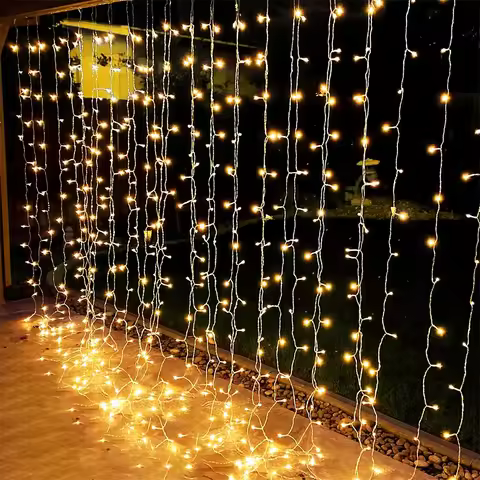 9x3/12x2m Christmas Lights Garland LED Curtain Icicle String Light Fairy Wedding Lighting Decoration