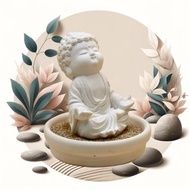 台灣原創公仔之衲靜小盤套組 擴香石 居家香氛 精油 薰香 宗教