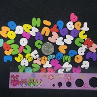 Alphabet wood cute colourful huruf kayu ABC abjad comel utk aktiviti craft project seni visual decor