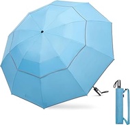 G4Free 54 Inch Windproof Inverted Umbrella with Reflective Stripe Large Compact Reverse Golf Umbrell