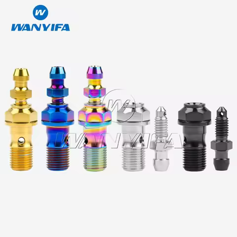 Wanyifa Titanium M10 1.25mm 1.0mm Double Single Clutch Slave Cylinder Banjo Bolt with Bleeder Valve 