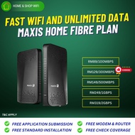 🔥Maxis WiFi Home Fibre 100Mbps - Free Modem &amp; Router - High Speed Internet - Unlimited Data, (Free Installation)🔥