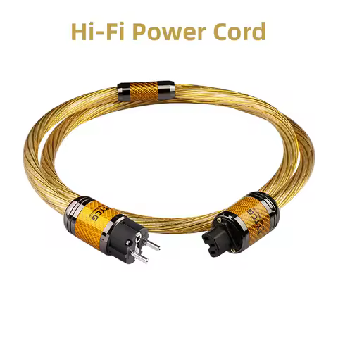 YYTCG High-end OCC Silver Plated AC Power Cord Hi-fi Audio Power Cord Pure Copper Power Cord with EU