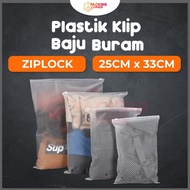 Plastik Baju Klip Buram Kantong Zipper Ziplock Travel Bag Pouch 25X35