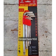 Wolf 9" Hex Star Combination L Key set