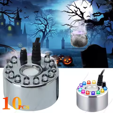 1-10PCS Mini LED Pumpkin Light Fogger Water Fountain Pond Fog Machine for Halloween Christmas Easter