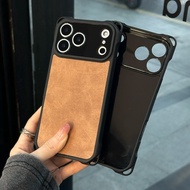 Luxury large-view drone-shaped phone case for iPhone 17 13 14 15 16 Pro Max 16 Plus Soft PU leather 