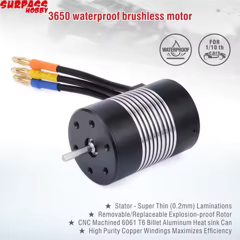 Rocket 3650 Waterproof Brushless Sensorless Motor 2300KV 3100KV 3500KV 4300KV 5900KV 5200KV 7700KV f