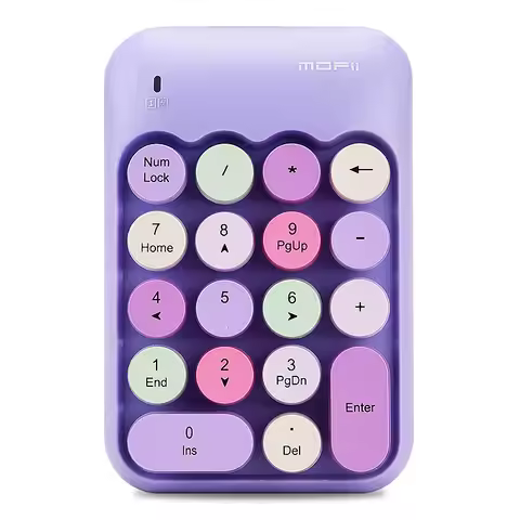 MOFII Wireless Numeric Keypad,Colorful Retro Mini Portable Numeric Keypad,2.4G Wireless External Key