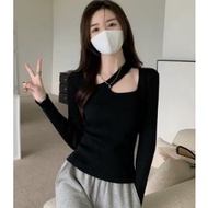 Korean Style Long Sleeve T-Shirt;le Gothic Blouse