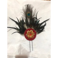 Peacock feather headdress