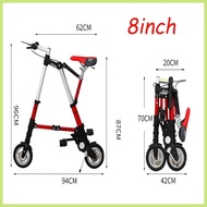 Foldable Bike 8 Inch Aluminum Alloy Cycling Ultra Light Mini Bicycle Adult Office Worker Pneumatic Tire