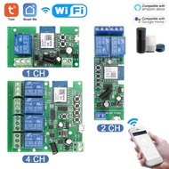 LAFVIN WiFi RF Wireless Smart Switch Relay Module for Smart Home 5V/12V 1CH/2CH/4CH for Tuya
