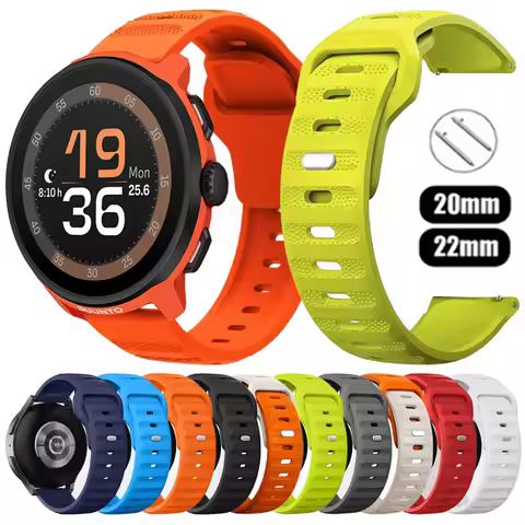 20 22mm Bands For SUUNTO RACE RUN/RACE S/OCEAN/VERTICAL/5 9 PEAK PRO Silicone Watch Strap For COROS 