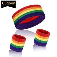 C5GOON Sport Wristband And Headband Combo Set Sweat-Absorbing Breathable Protection Running Fitness 