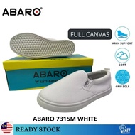 Abaro White Canvas School Shoes 7315 slip on/Kasut Sekolah Putih Sarung