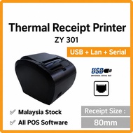 ZYWELL ZY301 80mm Thermal Receipt Printer (USB+LAN+Serial) pos system receipt printer