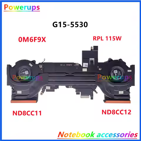 New Original Laptop/Notebook CPU/GPU Cooler Heatsink&Fan For Dell Inspiron G15-5530 2023 RPL 115W M6