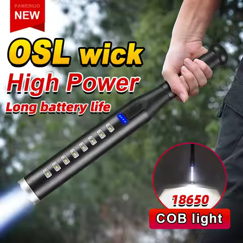 2023NEW Tactical Flashlight USB Rechargeable Tactical Baseball Flashlight Torch 18650 Waterproof Out