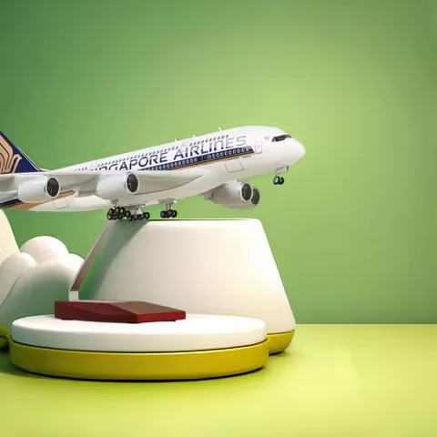 Model Plane 47CM 1/160 Airbus 380 A380 Singapore Airlines Airways Airlines Lights and Wheels Die Cas