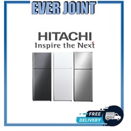 (Free Gift)Hitachi R-VX480PMS9 [407L] Stylish Line 2-Door Deluxe Fridge + Free Vacuum  Container Set