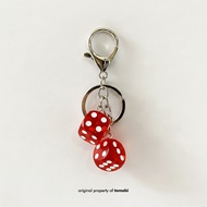 GANTUNGAN TOMOBI Kalcer Skena Bag Charm Dice Keychain