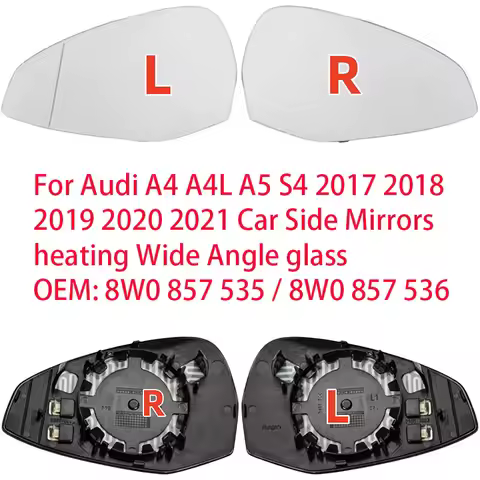 For Audi A4 A4L A5 S4 2017 2018 2019 2020 2021 Car Side Mirrors heating Wide Angle glass OEM: 8W0 85
