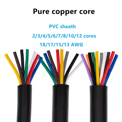 1 meter 15 13 17 18 AWG power cord 2 3 4 5 core 6 7 8 10 12 core PVC sheathed pure copper core contr